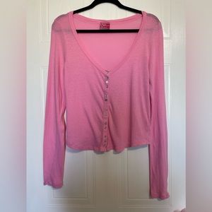Free people. Long sleeve top, pink, size M